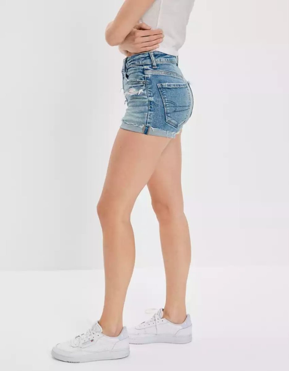 Shorts American Eagle AE Ne(x)t Level Super High-Waisted Denim Lavage Clair Femme | CYY-88082836